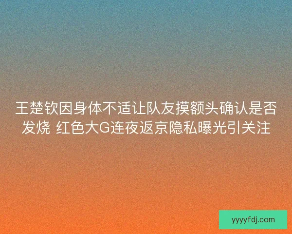 王楚钦因身体不适让队友摸额头确认是否发烧 红色大G连夜返京隐私曝光引关注